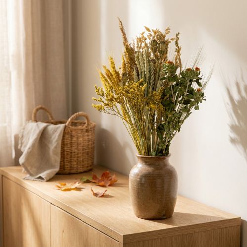 Gedroogde bloemen DIY Toolkit Geel voor creatieve boeketten en decoratieve kransen 60cm – Natuurlijk product | Floristik24.nl