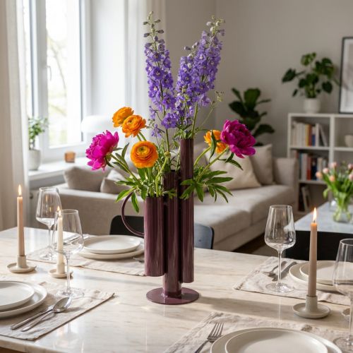 Slanke, moderne vaas voor elegante tafeldecoratie; exclusieve decoratieve vaas met een opvallend design; 31 cm | Floristik24.nl