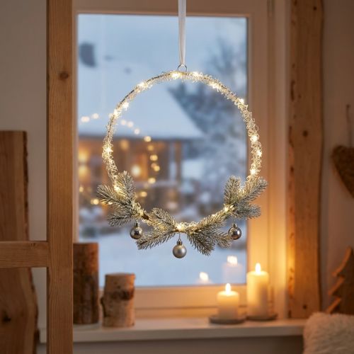 LED ring metalen decoratie om