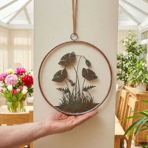Wanddecoratie, bloemen, metaal, roos, vintage, Ø30,5cm, lentedecoratie, zomerdecoratie | Floristik24.nl