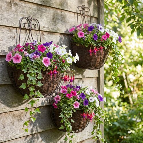 Hangmand planten metaal roest look H30/33,5/40cm set van 3 | Floristik24.nl