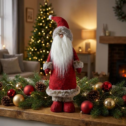 Decoratie Kerstman staand Decoratiefiguur Kerstman Rood H41cm | Floristik24.nl