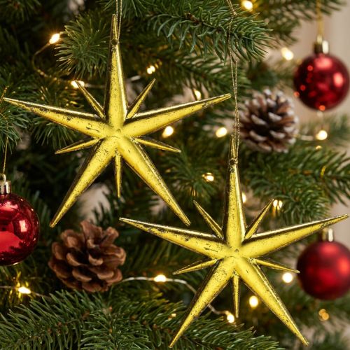 Artikel Kerstdecoratie sterhanger goud B11,5cm 16 st