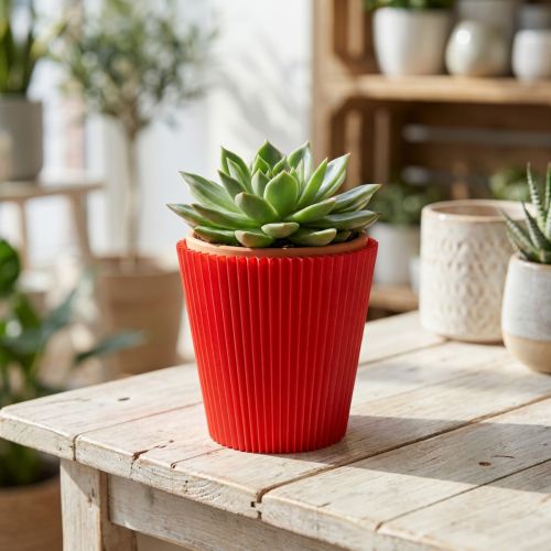 Artikel Geplooide manchetten rood 8,5cm 100 stuks
