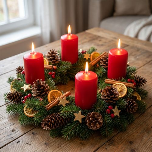 Pilaarkaarsen rood Adventskaarsen klein oudrood 70/50mm 24 stuks | Floristik24.nl