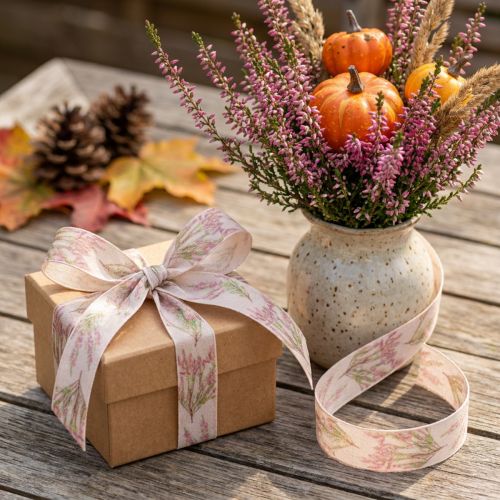 Cadeaulint lint herfst heide stoffen lint 25mm 20m | Floristik24.nl