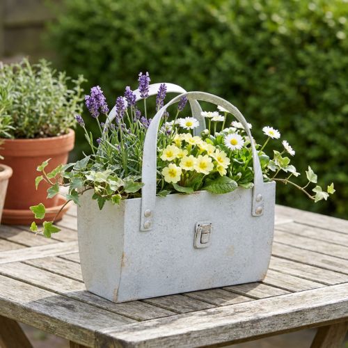 Metalen tas, moderne en prettige uitstraling voor binnen- en buitengebruik, 28 cm | Floristik24.nl