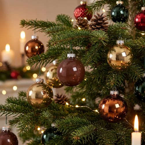 Kerstboomballen goudbruin mix glazen bollen Ø5cm 24 st | Floristik24.nl