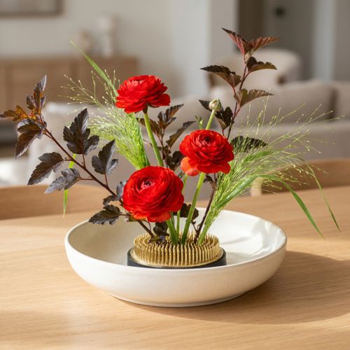 Ronde messing bloemenegel voor bloemstukken en ikebana | Floristik24.nl