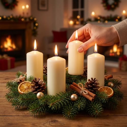 Artikel Stoerkaarsen crème Adventkaarsen kaarsen 100/50mm 24 st