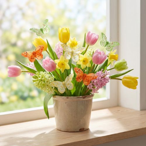 Decoratieve vlinders op de draad 10cm 12st | Floristik24.nl