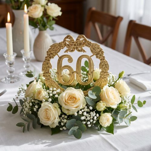 Jubileumnummer 60 in goud | Floristik24.nl