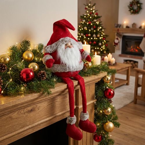 Kerstman rand kruk decoratief figuur Kerst 28×22×88cm | Floristik24.nl
