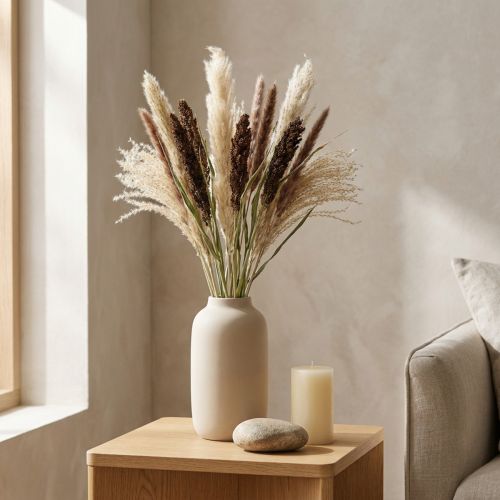 Gedroogde grassen in een bos Droogfloristiek Droogboeket H70cm | Floristik24.nl
