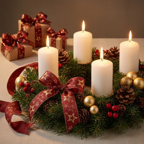 Artikel Sterlint sierlint Kerst rood goud B25mm L15m