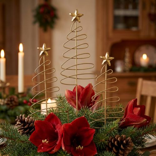 Kerstplug dennenbloem plug metaal 30cm 6 st | Floristik24.nl