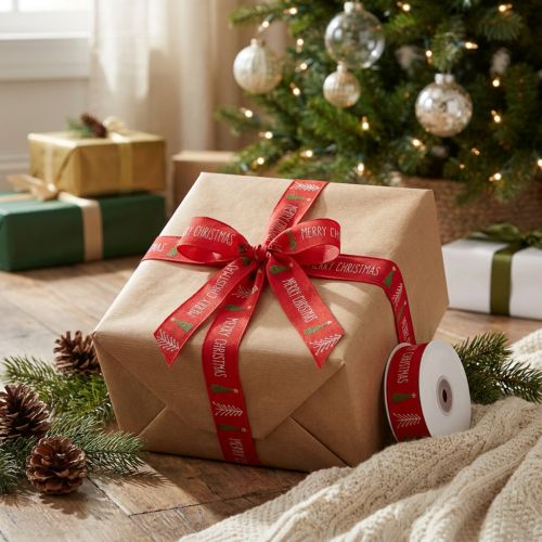 Cadeaulint, Kerstlint, Kerstlint Vrolijk Kerstfeest 25mm 18m | Floristik24.nl