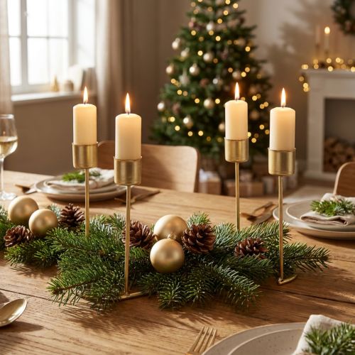 Kandelaar, kandelaar Adventskrans 26cm H14.5cm | Floristik24.nl