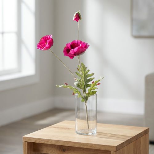 Kunstklaprozen decoratieve zijden bloemen roze 70cm | Floristik24.nl