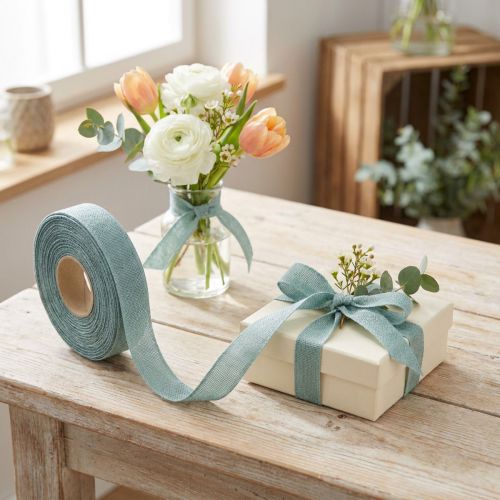Artikel Decoratief lint naturel mint 25mm 20m