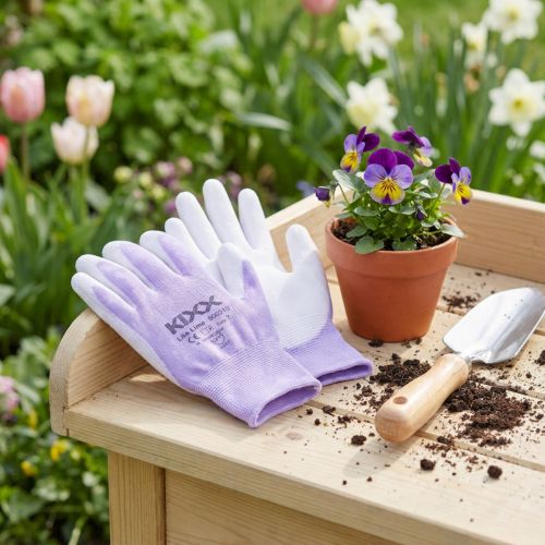 Kixx tuinhandschoenen maat 7 wit, lila | Floristik24.nl