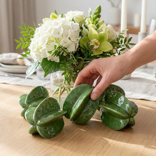 Sterfruit Carambola Keramische Decoratie 10cm Groen 3-delige Set | Floristik24.nl