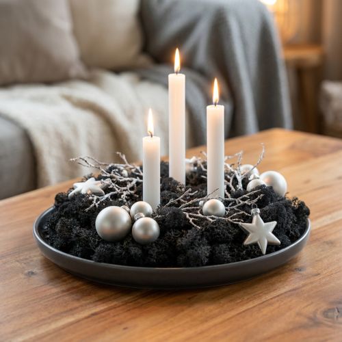 Decoratief zwart mos, geconserveerd IJslands mos voor knutselprojecten, 400 g | Floristik24.nl