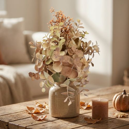 Kunstbloemboeket eucalyptus decoratie 30cm met knoppen | Floristik24.nl