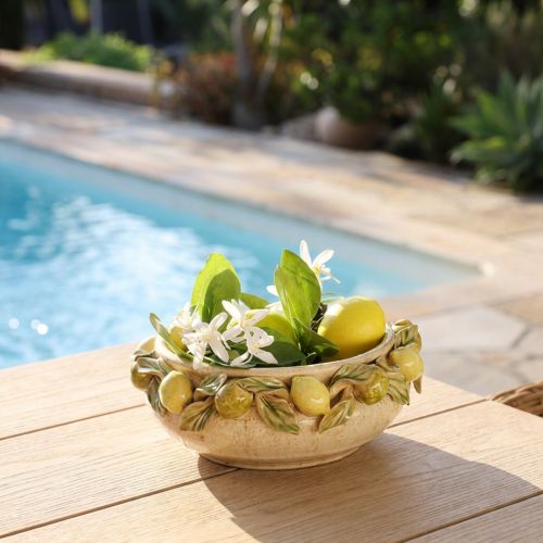 Artikel Keramische kom met citroenen – Mediterrane decoratieve kom voor tafel &amp; keuken Ø21,5cm H8,5cm