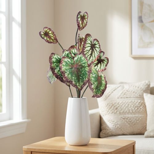 Artikel Begonia Kunstplanten Bladbegonia's Groen Paars 62cm