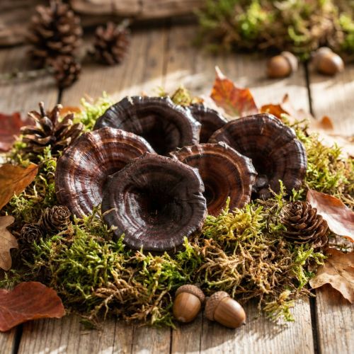 Kalix Paddenstoel Naturel Gelakte Droge Paddenstoelen Decoratie Groot 50 st | Floristik24.nl