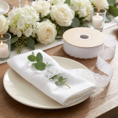 Kantlint hartjes decoratief lint kant wit 25mm 15m | Floristik24.nl
