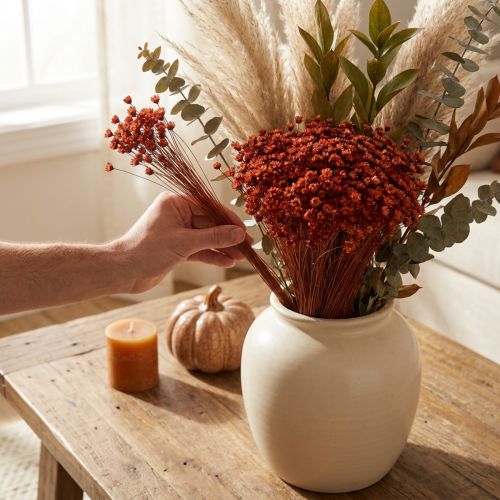 Artikel Boeket gedroogde bloemen, een charmante toevoeging aan vazen of bloemstukken, 44 cm