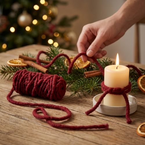 Viltkoord fleece Mirabell 25m donkerrood | Floristik24.nl