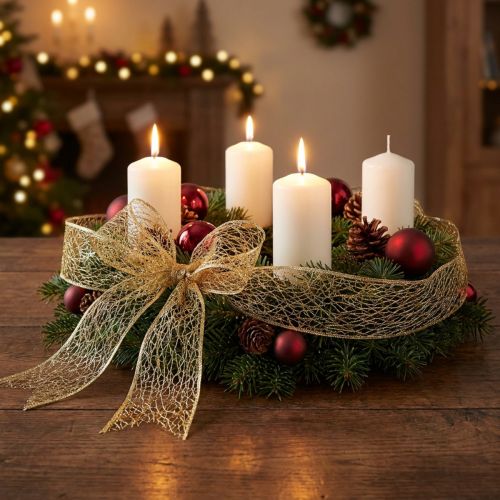 Decoratielint netlint goud 50mm 20m | Floristik24.nl