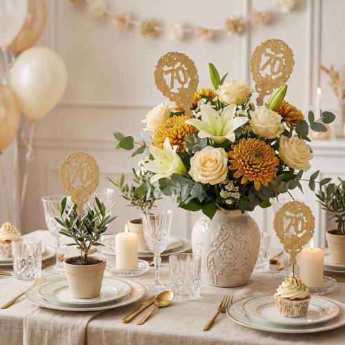 Jubileumnummer 70, 12 cm, 10 stuks | Floristik24.nl