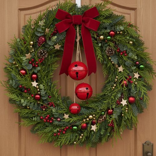Rode metalen belletjes, set van 3, decoratief, 14/12/8 cm | Floristik24.nl