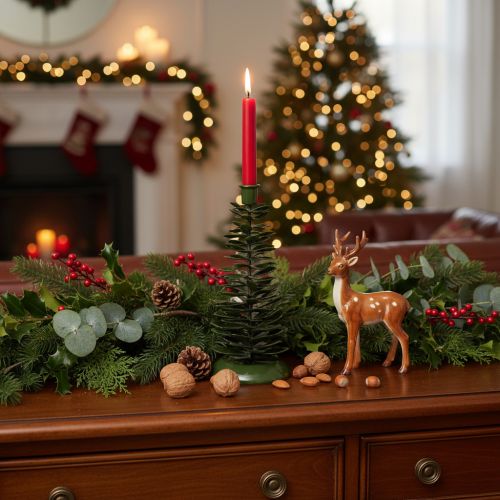 Groene metalen kerstboomversiering (kandelaar) 28 cm | Floristik24.nl
