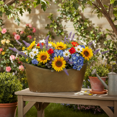 Set van plantenpotten en -bakken, koperkleurig/wit, L32,5cm/36,5cm/41,5cm | Floristik24.nl