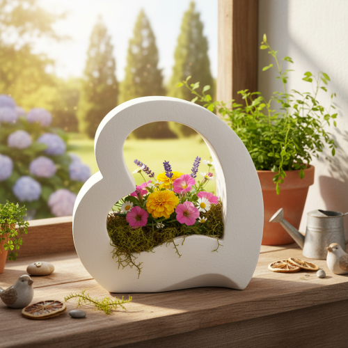 Hartvormige decoratie voor planten en bloemstukken, open ontwerp, moderne hartvorm, 19 cm | Floristik24.nl