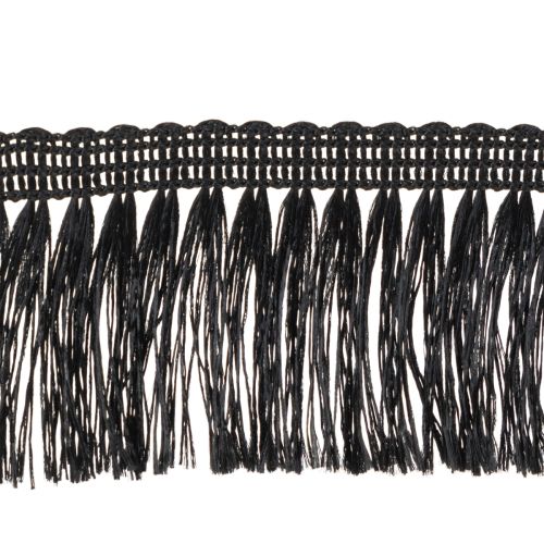 Floristik24 Zwart lint met franjes 4 cm, koordversiering, decoratieve lurex met franjes 25 m