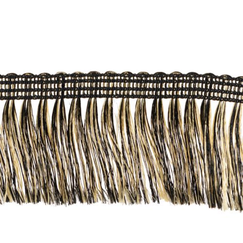 Zwart-gouden franjeband 4 cm x 25 m - Ideaal voor kransdecoratie, rouwlint en vintage accessoires kopen | Floristik24.nl