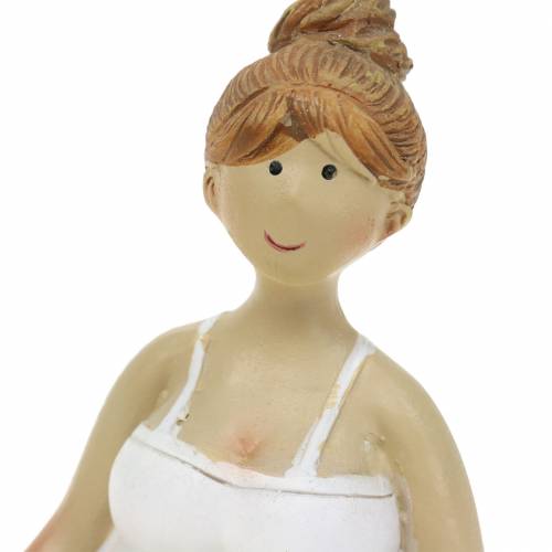 Floristik24 Yoga dame decoratie figuur 11cm 2st wit