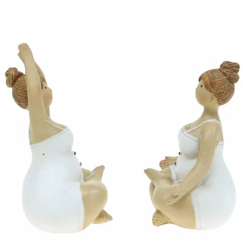 Floristik24 Yoga dame decoratie figuur 11cm 2st wit