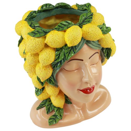 Buste vrouw plantenpot citroen decoratie Mediterraans H21,5cm