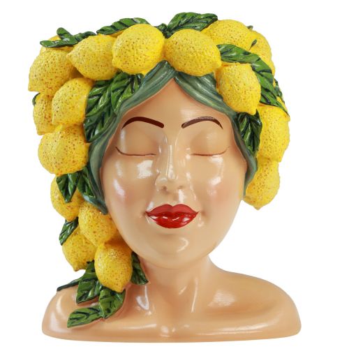 Artikel Buste vrouw plantenpot citroen decoratie Mediterraans H21,5cm