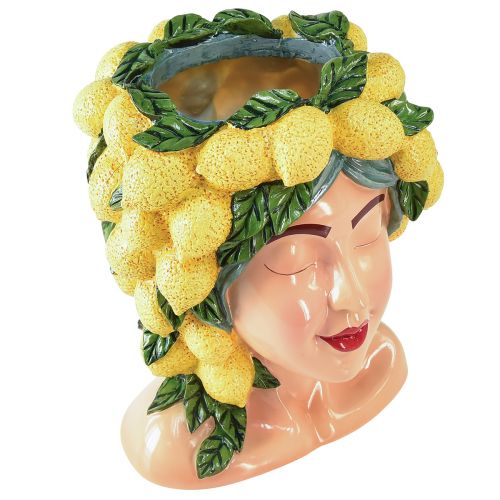 Vrouwelijke buste plantenpot citroen decoratie Mediterraan H29cm