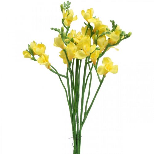 Floristik24 Freesia&#39;s, kunstbloemen, freesia&#39;s in bos geel L64cm 6st