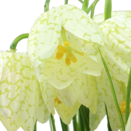 Floristik24 Schaakbordbloemen Fritillaria kunstwit, groen 40cm 12 st