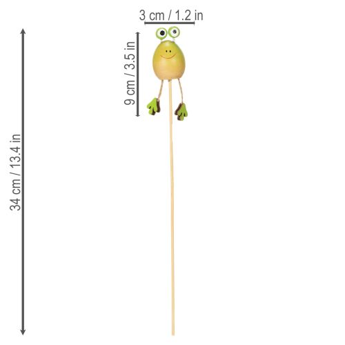 Artikel Tuinstekers in de vorm van kikkers voor het versieren van plantenpotten in de lente of zomer, 34 cm, 6 stuks